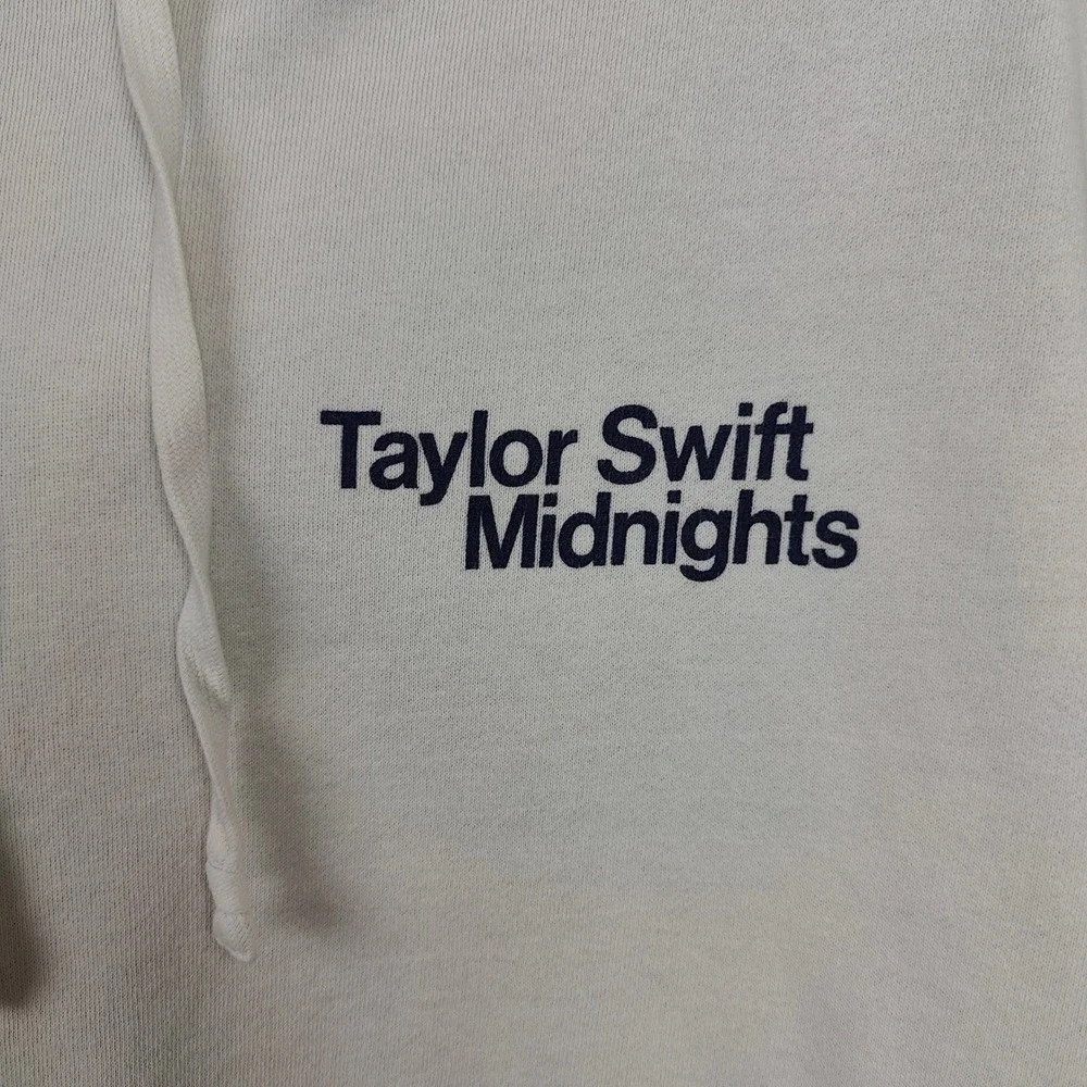 Taylor Swift Midnights Album Graphic Hoodie White Oversized Concert Merch Size L - Picture 4 of 10
